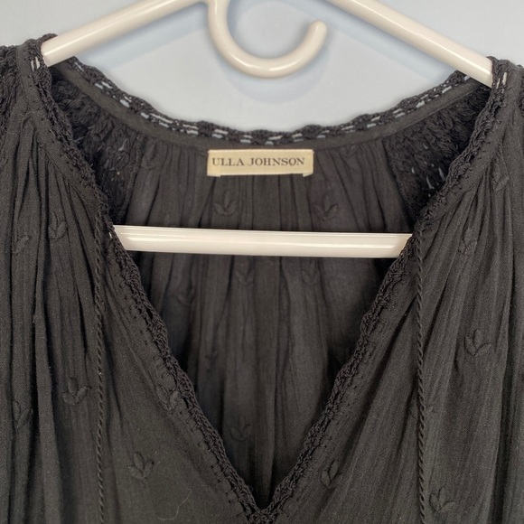 Ulla Johnson Pauline Airy Lightweight Midi Dress Black Size 2 Cottagecore - Picture 4 of 14